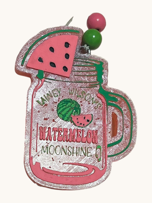 a wooden chair with a watermelon painted on it