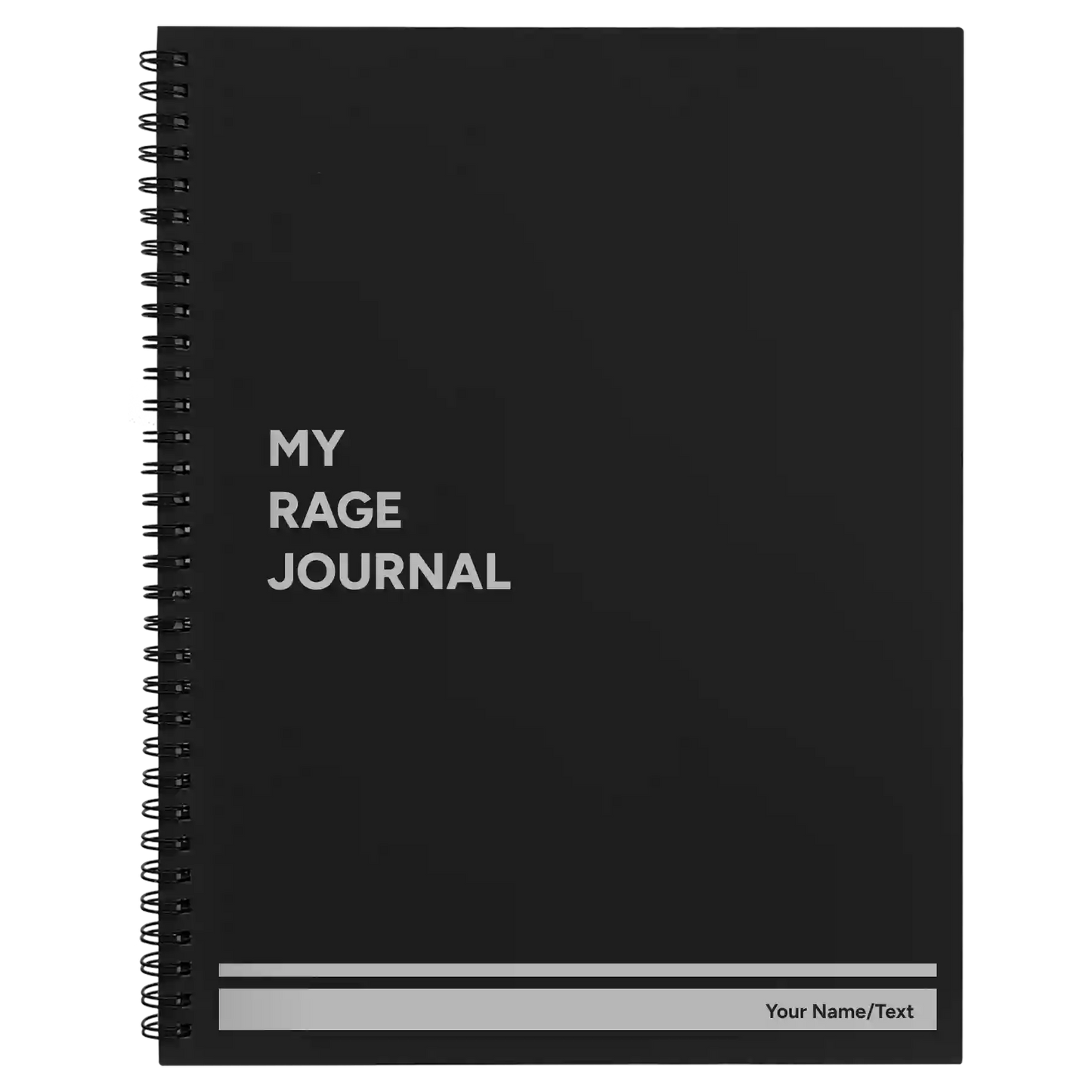 Personalized My rage journal Spiral Notebook (large) | Black