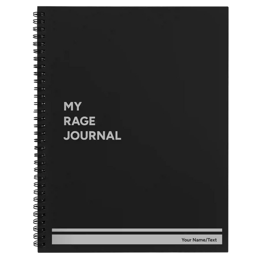 Personalized My rage journal Spiral Notebook (large) | Black