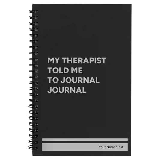 Personalized My therapist told me to journal Spiral Notebook (small) | Black